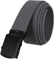 military style canvas black buckle men's accessories and belts logo