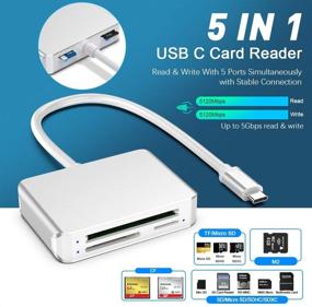 img 3 attached to 🚀 Rocketek 5 in 1 Type C Micro SD TF CF M2 Card Adapter with 2T Capacity - USB C SD Card Reader Compatible with Galaxy S20, MacBook Pro, MacBook Air, iPad Pro 2020, Surface Book 2