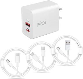 img 4 attached to Upgraded 20W Dual Port PD QC 3.0 Wall USB-C Charger for iPhone 12 - Fast Charger Plug with 3 x 6FT Charger Cable - Compatible with iPhone 11, iPhone 12/Mini/Pro/Pro Max, Samsung, Pixel