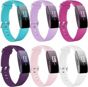 img 4 attached to 👟 eSeekGo 6-Pack: Премиум мягкие силиконовые ремешки для Fitbit Inspire HR, Inspire и Ace 2 - Универсальные спортивные заменяемые ремешки для женщин, мужчин, девочек и мальчиков