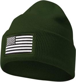 img 4 attached to MIRMARU American Embroidered Folded Beanie Outdoor Recreation