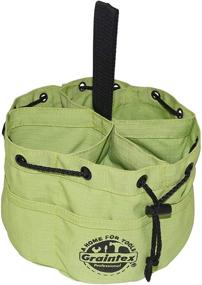 img 4 attached to Грабельная сумка Graintex GB2893 из лаймовой зеленой прочной ткани с 18 карманами и завязкой