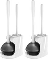 🚽 mr.siga bathroom cleaning combo - toilet plunger and bowl brush set, white, pack of 2 logo