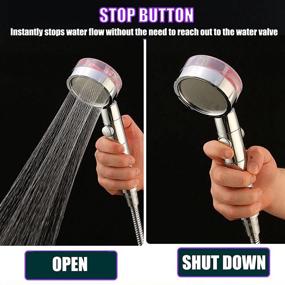 img 3 attached to High Pressure Propeller Handheld Shower Head Filter - 360° Rotating Water Saving Showerhead Premium Kit Turbocharged Replacement for Bath Shower