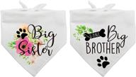 🐶 family kitchen big sibling pregnancy announcement dog bandana - gender reveal photo prop, pet scarf accessories, pet scarves for dog lovers (pack of 2) логотип