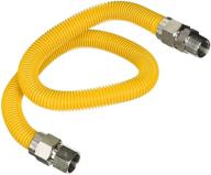 🚀 highcraft flexible yellow epoxy coated gas line connector 36-inch with 1-inch o.d. and 3/4-inch fip x 3/4-inch mip fittings, stainless steel coated logo
