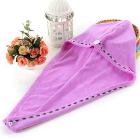 img 1 attached to 👒 WanHua 3 Pack Microfiber Hair Towel: Fast Drying Hair-Drying Cap for Women, Girls, and Curly Hair