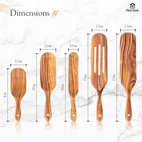 img 3 attached to 🥄 Spurtles Kitchen Tools As Seen On TV: Nice-Nook Spurtle Set of 5 - 100% Healthy Hardwood Utensils for Stirring, Mixing, and Serving. Heat Resistant, Made with Natural Teak Wood. Perfect Gift!