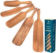 🥄 spurtles kitchen tools as seen on tv: nice-nook spurtle set of 5 - 100% healthy hardwood utensils for stirring, mixing, and serving. heat resistant, made with natural teak wood. perfect gift! logo