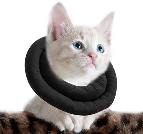 img 4 attached to 🐱 Premium Adjustable Cat Cone Collar with Soft Polyester Padding – Post-Surgery Anti-Lick Solution