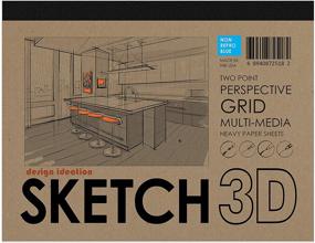 img 4 attached to 📐 Enhance Artistic Expression with Design Ideation Sketch 3D Perspective Grid Paper Pad - Ideal for Pencil, Ink, Marker, and Watercolor Paints in Art, Design, and Education - Featuring Two Point Perspective Grid and Blue Grid