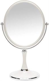 img 4 attached to 💄 YEAKE Vintage Table Mirror with Stand: 8-inch Double Sided Swivel Mirror for Makeup Vanity - Silver Style, 13 Inch Height