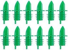 img 3 attached to 🍾 (12 Pack) Tezzorio Green Free-Flow Liquor Pourer: Efficient Bottle Pour Spouts