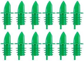 img 1 attached to 🍾 (12 Pack) Tezzorio Green Free-Flow Liquor Pourer: Efficient Bottle Pour Spouts