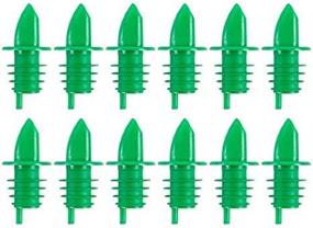 img 2 attached to 🍾 (12 Pack) Tezzorio Green Free-Flow Liquor Pourer: Efficient Bottle Pour Spouts