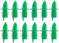 🍾 (12 pack) tezzorio green free-flow liquor pourer: efficient bottle pour spouts логотип