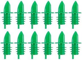 img 4 attached to 🍾 (12 Pack) Tezzorio Green Free-Flow Liquor Pourer: Efficient Bottle Pour Spouts