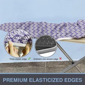 img 3 attached to VividPaw Ironing Board Cover and Pad: 15x54, Thick Padding, Elastic 🌺 Edge - Resist Scorching, Staining | Adjustable Fastener | Heavy Duty Floral (Purple)