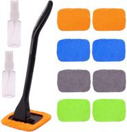 🚗 complete 11-piece car window cleaning set – includes detachable windshield cleaner tool, 2 water bottles, and 8 reusable washable pads for auto interior glass wiper – premium car cleaning kit logo
