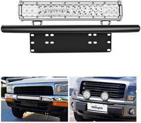img 4 attached to 🔦 Nilight - 90021B LED Light Bar Mounting Bracket with Front License Plate Frame Holder for Off-Road Lights, LED Work Lamps, and Lighting Bars with 2-Year Warranty