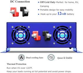 img 2 attached to XYZ INVT 2000W Чистом синусоидальном инверторе 12V постоянный ток в 110V 120V переменный ток Surge 4000 Вт Power Inverter 100ft беспроводного дистанционного управления для солнечной системы, вне сети, RV - 2000W/12V