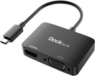 🔌 dockteck usb c to hdmi vga adapter: 4k 60hz hdmi and 1080p vga converter for macbook pro/ipad pro/air, dell xps, chromebook, and more logo