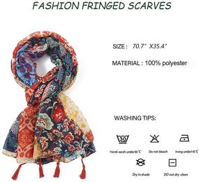 img 2 attached to Yeieeo Floral Printed Winter Scarves Women's Accessories