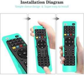 img 3 attached to Protective Cover Case For GE Universal Remote Control Silicone Remote Covers Holder Skin Grip Replacement Sleeve For GE 4-Device Universal Remote Shockproof Anti-Slip Lightweight (Turquoise)