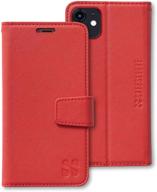 safesleeve emf protection anti radiation iphone case: iphone 11 rfid emf blocking wallet cell phone case (red) logo