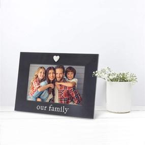 img 2 attached to 🖼️ MIMOSA MOMENTS 4x6 Silver Heart Black Picture Frame - Perfect for Our Family Photos