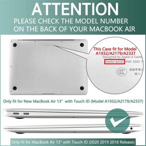img 3 attached to 👉 Dongke Crystal Transparent Hard Case Cover for MacBook Air 13.3 inch with Retina Display Touch ID - Compatible with 2020/2019/2018 Release Models M1 A2337/A2179/A1932