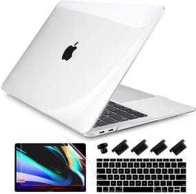 img 4 attached to 👉 Dongke Crystal Transparent Hard Case Cover for MacBook Air 13.3 inch with Retina Display Touch ID - Compatible with 2020/2019/2018 Release Models M1 A2337/A2179/A1932