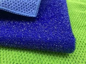 img 3 attached to Versatile and Odor-Free Microfiber Scrub Clean Cloth 8-Pack for Kitchen, Household, and Dish Cleaning - Non-Scratch, Machine Washable - Assorted Blue & Green Colors