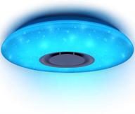 🎵 enhanced music ceiling light: bluetooth speaker, smart app, remote control | high sound quality, dimmable, modern flush mount lamp | 24w rgb color changing, family party star lights логотип