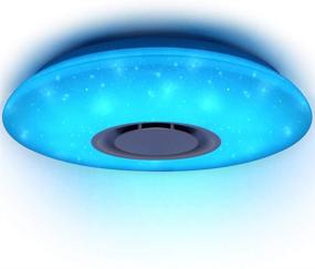 img 4 attached to 🎵 Enhanced Music Ceiling Light: Bluetooth Speaker, Smart APP, Remote Control | High Sound Quality, Dimmable, Modern Flush Mount Lamp | 24W RGB Color Changing, Family Party Star Lights