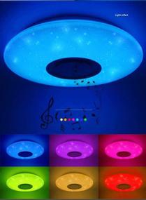 img 1 attached to 🎵 Enhanced Music Ceiling Light: Bluetooth Speaker, Smart APP, Remote Control | High Sound Quality, Dimmable, Modern Flush Mount Lamp | 24W RGB Color Changing, Family Party Star Lights