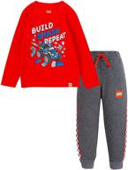 heather boys' clothing: sleeve jogger 2-piece outfit - stylish and comfortable logo