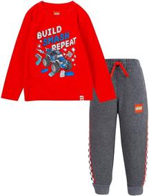 img 2 attached to Heather Boys' Clothing: Sleeve Jogger 2-Piece Outfit - Stylish and Comfortable