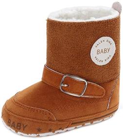 img 1 attached to 🌨️ YUNTEN Winter Baby Snow Boots - Soft Sole, Anti-Slip Prewalker Crib Shoes for Girls and Boys