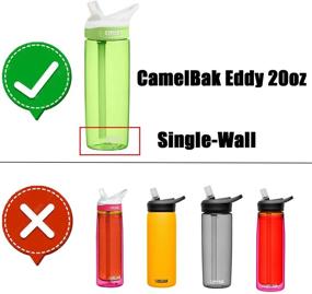 img 2 attached to Набор из 4 многоразовых запасных соломинок для пластиковых фляг CAMELBAK EDDY на 20 унций - без бисфенола А, включает щетку для чистки и 28 наклеек (на 20 унций)