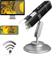 🔬 versatile wireless digital microscope: 50x-1000x 1080p handheld portable mini wifi usb microscope with 8 led lights for android, ios, windows, and macos logo