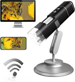 img 4 attached to 🔬 Versatile Wireless Digital Microscope: 50X-1000X 1080P Handheld Portable Mini WiFi USB Microscope with 8 LED Lights for Android, iOS, Windows, and MacOS