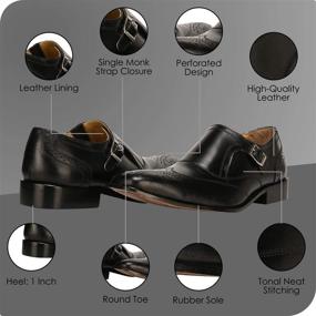 img 3 attached to Liberty Leather Classic Single Buckle Men's Shoes in Loafers & Slip-Ons