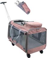 🐾 2021 upgrade breathable pet carrier with wheels: perfect airline travel companion for small to medium pets - collapsible, rolling, and easy to fold! logo