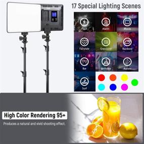 img 2 attached to 🌈 Weeylite RGB LED видео-свет 2-Pack | Полный RGB цвет CRI95+ | Приложение/Удаленное управление | Игры, стриминг, YouTube, трансляции | Веб-конференции, Zoom | 2500K-8500K | 29 режимов RGB Scene