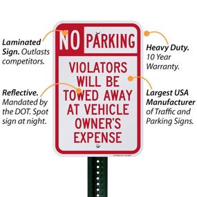 img 1 attached to SmartSign Basics No Parking Violators Will Be Towed Away At Vehicle Owner&#39