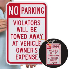 img 4 attached to SmartSign Basics No Parking Violators Will Be Towed Away At Vehicle Owner&#39