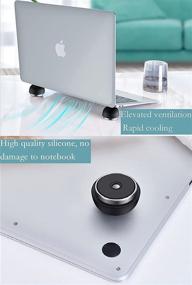 img 2 attached to COPORA Laptop Stand，Ergonomic Laptop Cooling Pad Small Invisible Cooler Ball Portable Magnetic Foot Heat For Laptop Computer