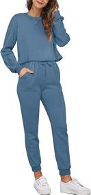 img 3 attached to 👖 Women's Casual Lounge Sets: Fall 2-Piece Outfits with Crop Tops, Sweatshirts, and Sweatpants