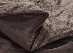 img 2 attached to 🛏️ Supreme Comfort: GrandLinen 7-Piece Queen Size Solid Brown Micromink Velvet Comforter Set: Luxurious Warm Bedding with Accent Pillows and Bed Skirt